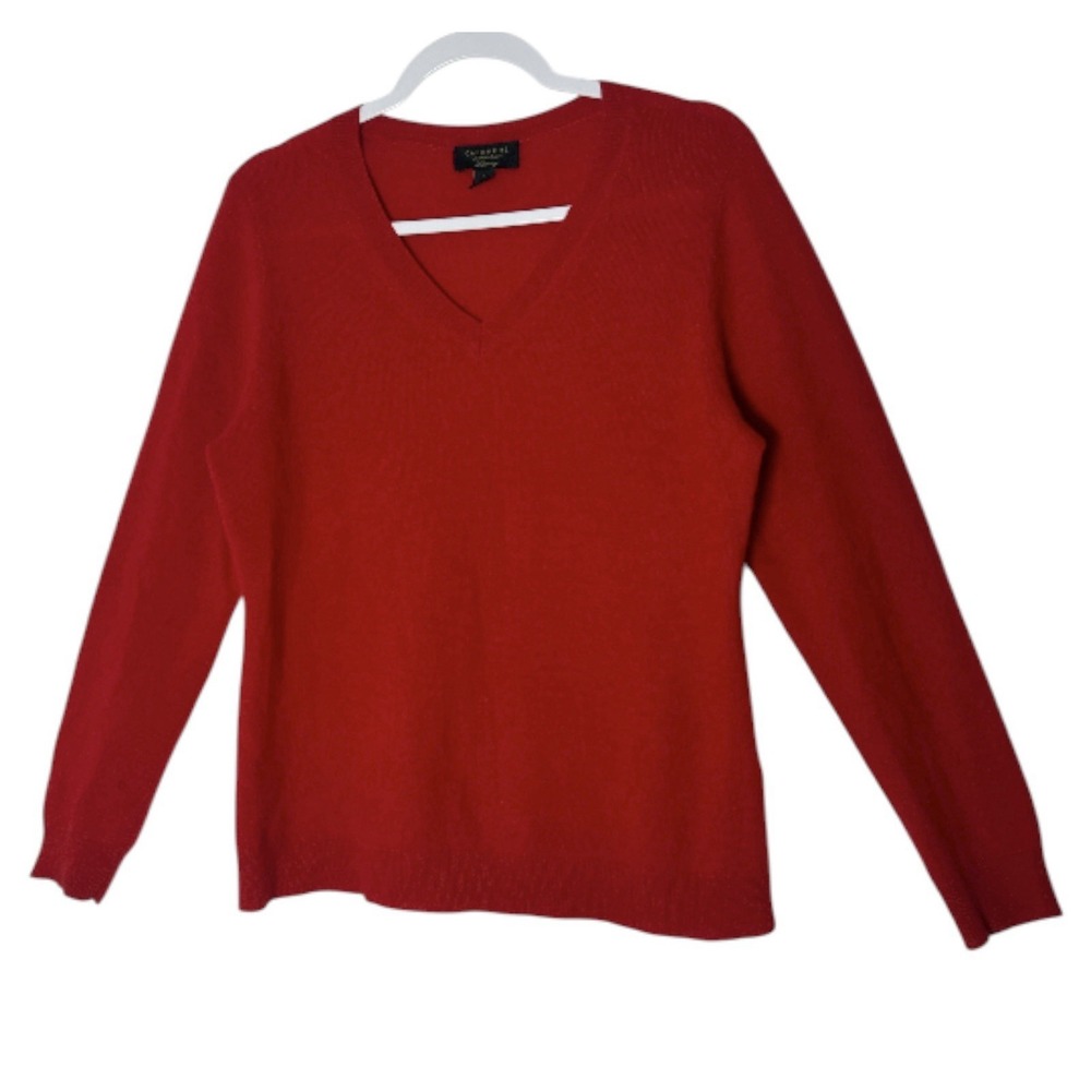 Charter Club Sweater Top Women's Large Red Pullover 100% Cashmere Soft Cozy